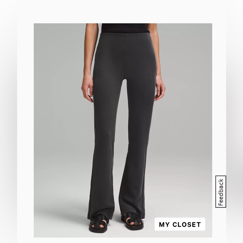 Lululemon Brushed Softstreme Rip Zip Flare pant 32.5” black